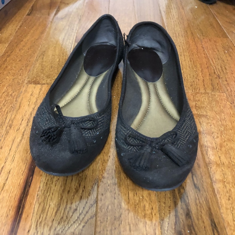 Kelly & Katie Rich Brown Tweed Flats